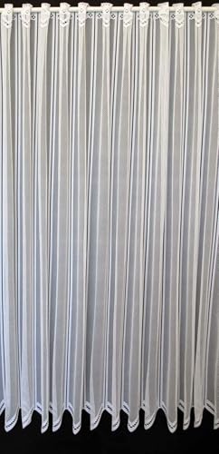 frankgardinen Scheibengardine neutral 120 cm hoch Weiß - Wunschbreite frei wählbar durch gekaufte Menge in 12,5 cm Schritten - Meterware von frankgardinen