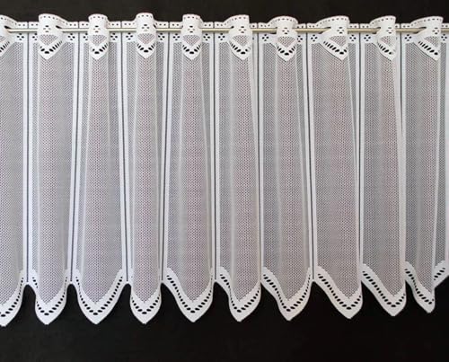 frankgardinen Scheibengardine neutral 45 cm hoch Weiß - Wunschbreite frei wählbar durch gekaufte Menge in 12,5 cm Schritten - Meterware von frankgardinen
