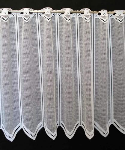 Scheibengardinen 56 - 89 cm hoch 0.25m Window Curtain White 60cm high von frankgardinen