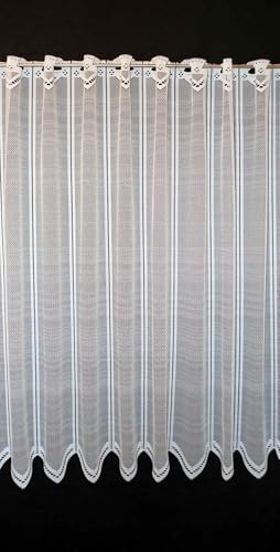 frankgardinen Scheibengardine neutral 90 cm hoch Weiß - Wunschbreite frei wählbar durch gekaufte Menge in 12,5 cm Schritten - Meterware von frankgardinen