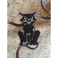Größen Bis Zu 16 "Vintage Style Black & Tan Sitzende Katze, Halloween Hand Geschnitten Karton Dekoration, Rahmen, Cupcake Toppers Erhältlich von frannyfindstreasures