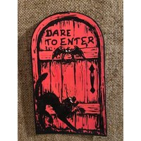 Größen Bis Zu 16 "Vintage Style Haunted House ""Dare To Enter"" Door Bat, Katze Halloween Hand Geschnitten Karton Dekoration Einladung, Cupcake von frannyfindstreasures