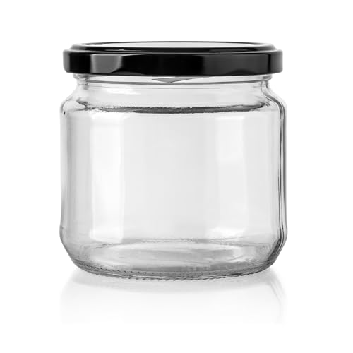 fratrisPRO Einmachgläser mit Schraubdeckel schwarz | 48 Stück | Füllmenge 370ml | Gläser mit Deckel Schraub - Deckel Twist Off 82 | Marmeladengläser, Sturzgläser, Einkochgläser, Einmachglas fratrisPRO Einmachgläser mit Schraubdeckel schwarz | 48 Stück | Füllmenge 370ml | Gläser mit Deckel Schraub - Deckel Twist Off 82 | Marmeladengläser, Sturzgläser, Einkochgläser, Einmachglas von fratrisPRO