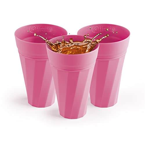 frats selbstkühlende Mehrwegbecher 3er Set pink (je 300ml) | Der Partybecher mit Kühlsystem - Kühlen ohne Eiswürfel, wiederverwendbar, stabil und belastbar | Für jede Party geeignet von frats