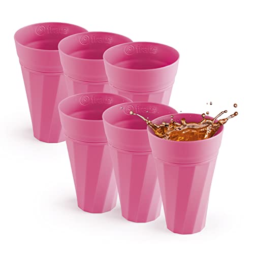 frats selbstkühlende Mehrwegbecher 6er Set pink (je 300ml) | Der Partybecher mit Kühlsystem - Kühlen ohne Eiswürfel, wiederverwendbar, stabil und belastbar | Für jede Party geeignet von frats