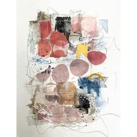 Kleine Collage Auf Papier, Handsigniertes Originalbild, Abstraktes Bild, Kleines Farbenfrohes Geschenk, Schmuck Für Die Wände von frauloukunst