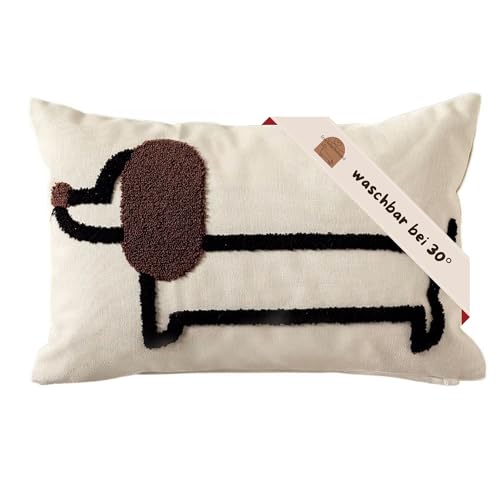 frechdachshund Dackel Kissenbezug Dachshund- waschbar & perfekt für Sofakissen, ideale Dackel Geschenke & Kissen Deko, Kissenhülle für Hundekissen (30 cm x 50 cm) von frechdachshund