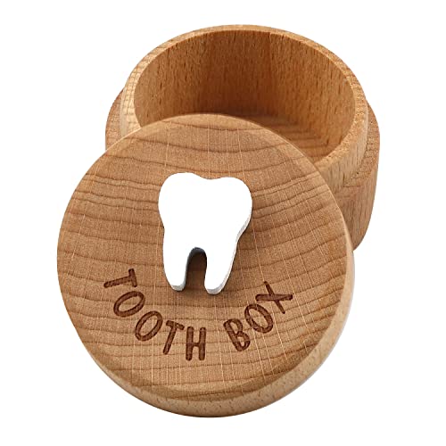 free-space Tooth Fairy Box 3D geschnitzte Holzkiste Souvenir Droped Tooth Andenken Aufbewahrungsbox Geschenk für Jungen oder Mädchen (Tooth Fairy Box) von free-space