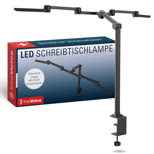 freeVoice LED Schreibtischlampe I Dimmbare Monitor-Lampe mit 4 Farbtemperaturen I Rotierbare Monitor-Light-Bar mit stabilem Klemmfuss I Augenschonendes Monitor-Licht für Büro & Home-Office freeVoice LED Schreibtischlampe I Dimmbare Monitor-Lampe mit 4 Farbtemperaturen I Rotierbare Monitor-Light-Bar mit stabilem Klemmfuss I Augenschonendes Monitor-Licht für Büro & Home-Office von freeVoice