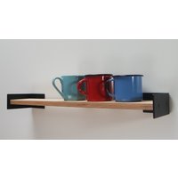 Regal Aus Birke Multiplex Und Stahl 60 cm Holz Industrial Rustikal Wandregal Handgefertigt Schmal Individualisierbar Typ A von freedaags