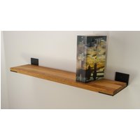 Wandregal Aus Eiche Und Stahl 60 cm Handarbeit Holz Industrial Rustikal Regal Individualisierbar Typ D von freedaags