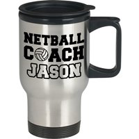 Personalisierte Netball Coach Geburtstag Geschenk Reise Becher Männer Frauen, Wertschätzung Geschenk, Personalisierte Reisebecher Aus Team von freedomlook