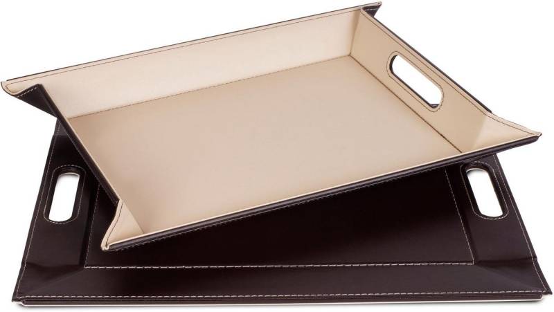 freeform Tablett DUO, 2-farbiges Wendetablett, Tablett und Tisch-Set in einem, wendbar, Kunstleder, (1-tlg), mit Doppelfunktion, pflegeleicht und kann platzsparend verstaut werden von freeform