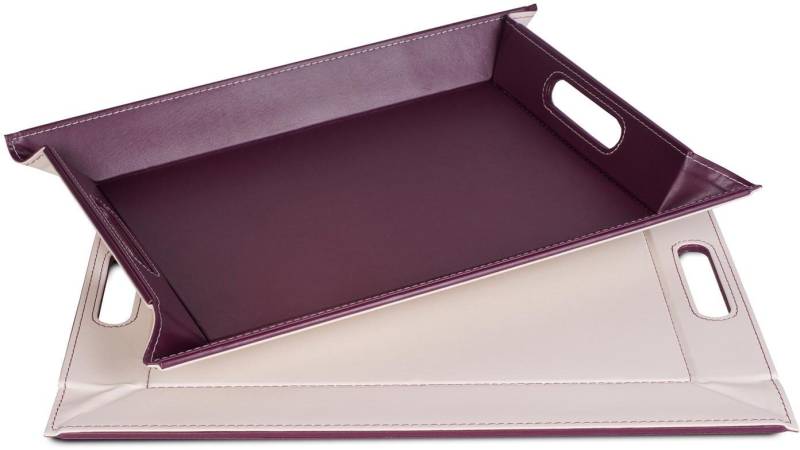 freeform Tablett DUO, 2-farbiges Wendetablett, Tablett und Tisch-Set in einem, wendbar, Kunstleder, (1-tlg), mit Doppelfunktion, pflegeleicht und kann platzsparend verstaut werden von freeform