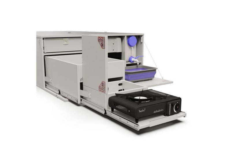 freeheit Schrankmodule (Campingmodul Schlafsystem mit Kocherschublade Dometic CFF35) Van Hochdachkombi Mikrocamper Küchenblock Freeheit Flexicamp 1014 von freeheit