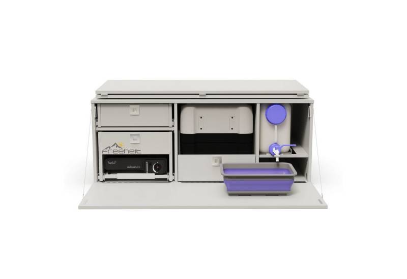 freeheit Schrankmodule (Campingmodul Schlafsystem mit Kocherschublade Dometic CFF35) Van Hochdachkombi Mikrocamper Küchenblock Freeheit Flexicamp 1014 von freeheit