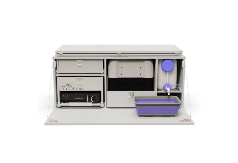 freeheit Schrankmodule (Campingmodul Schlafsystem mit Kocherschublade Dometic CFF35) Van Hochdachkombi Mikrocamper Küchenblock Freeheit Flexicamp 1014 von freeheit