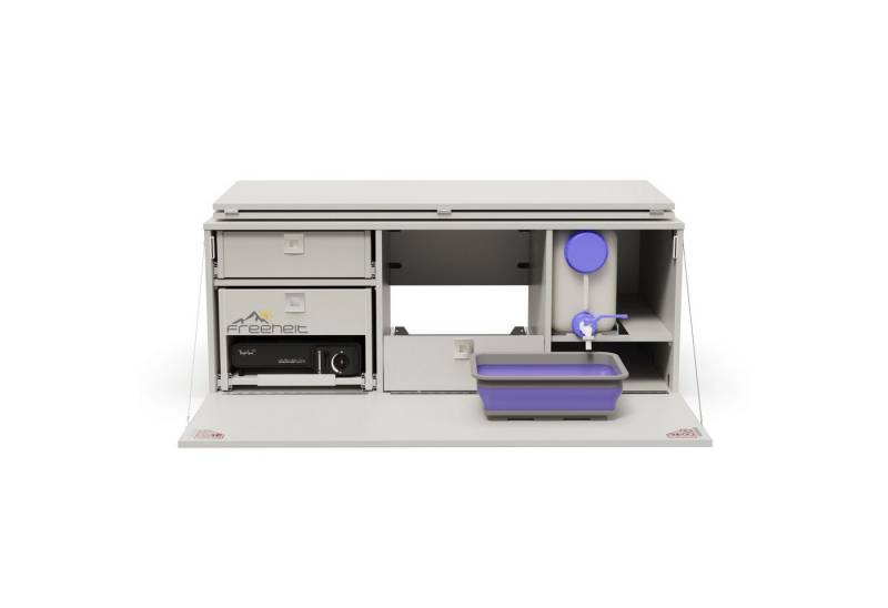 freeheit Schrankmodule (Campingmodul Schlafsystem mit Kocherschublade Dometic CFF35) Van Hochdachkombi Mikrocamper Küchenblock Freeheit Flexicamp 1014 von freeheit