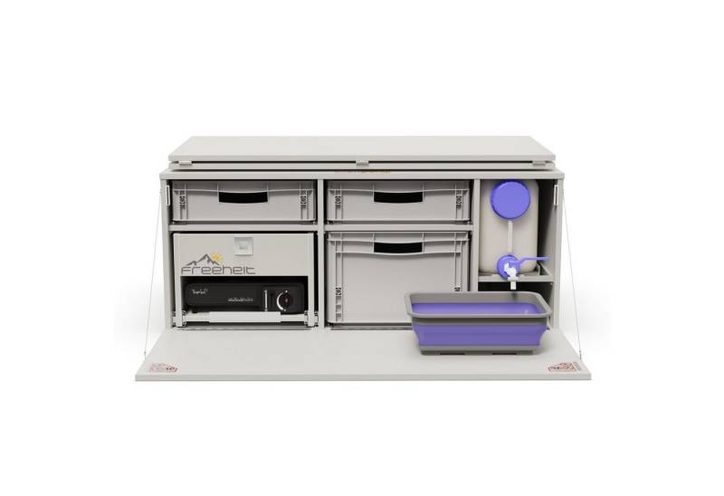 freeheit Schrankmodule (Minivan Campingmodul Schlafsystem Heckküche mit Kocherauszug) Van Hochdachkombi Mikrocamper Küchenblock Freeheit Flexicamp 1015 von freeheit