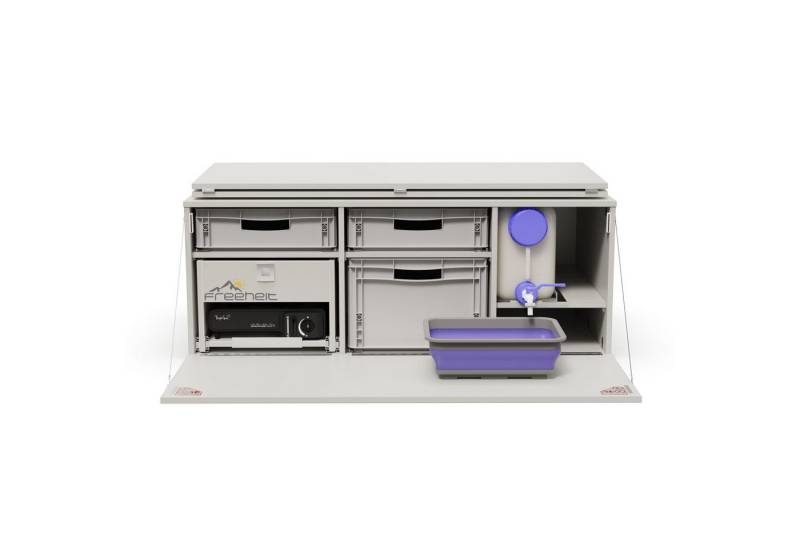 freeheit Schrankmodule (Minivan Campingmodul Schlafsystem Heckküche mit Kocherauszug) Van Hochdachkombi Mikrocamper Küchenblock Freeheit Flexicamp 1015 von freeheit