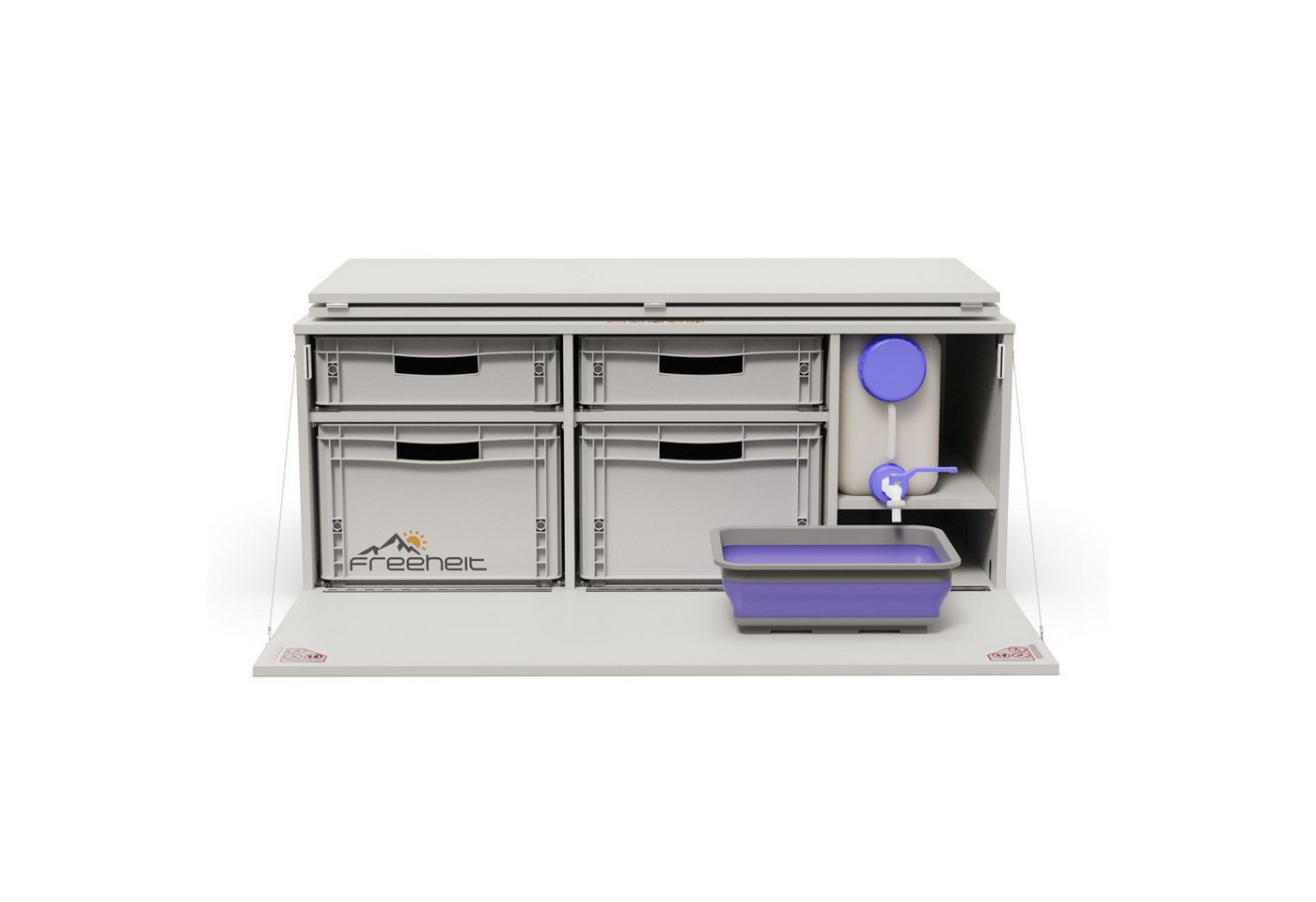 freeheit Schrankmodule (Minivan Heckküche Campingbox Heckbettsystem Schlafsystem mit Eurobox) Van Hochdachkombi Mikrocamper Küchenblock Freeheit Flexicamp 1011 von freeheit