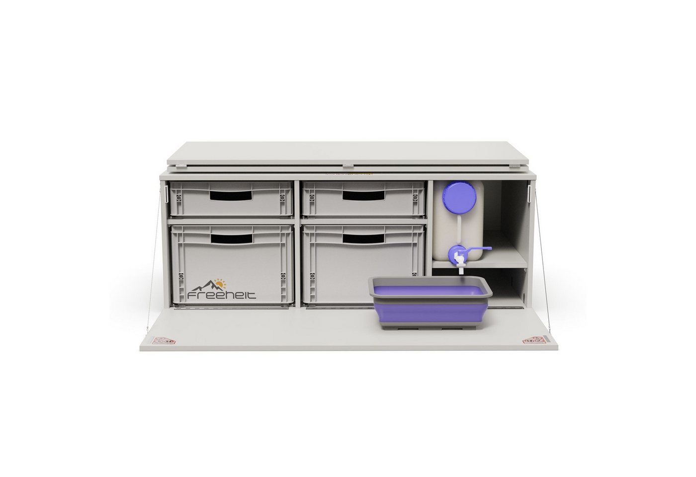 freeheit Schrankmodule (Minivan Heckküche Campingbox Heckbettsystem Schlafsystem mit Eurobox) Van Hochdachkombi Mikrocamper Küchenblock Freeheit Flexicamp 1011 von freeheit
