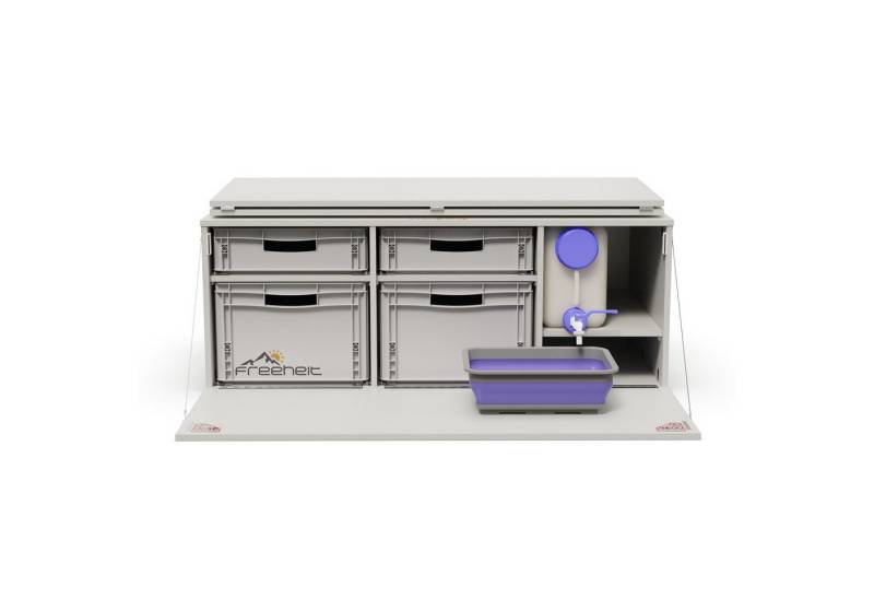 freeheit Schrankmodule (Minivan Heckküche Campingbox Heckbettsystem Schlafsystem mit Eurobox) Van Hochdachkombi Mikrocamper Küchenblock Freeheit Flexicamp 1011 von freeheit