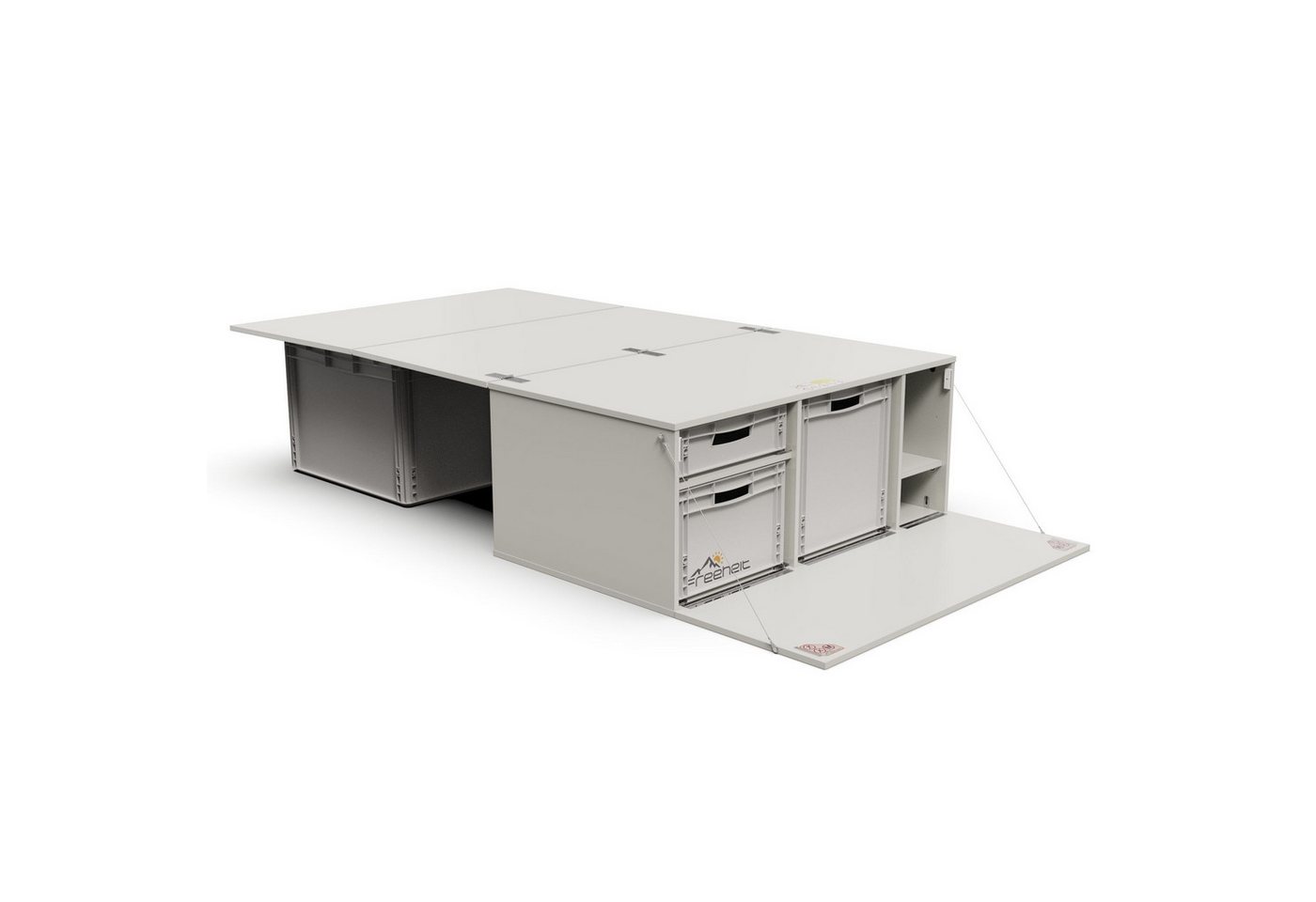 freeheit Schrankmodule (Minivan Heckküche Campingbox Heckbettsystem Schlafsystem mit Euroboxen) Van Hochdachkombi Mikrocamper Küchenblock Freeheit Flexicamp 1007 von freeheit