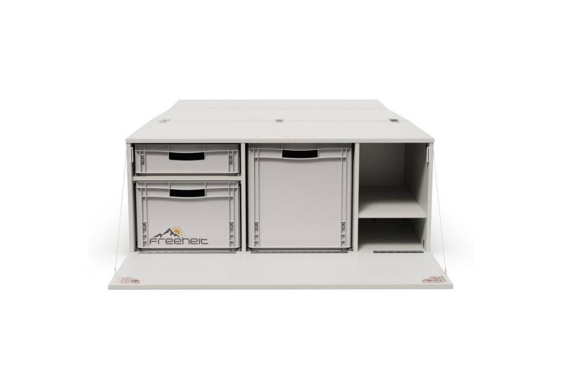 freeheit Schrankmodule (Minivan Heckküche Campingbox Heckbettsystem Schlafsystem mit Euroboxen) Van Hochdachkombi Mikrocamper Küchenblock Freeheit Flexicamp 1007 von freeheit
