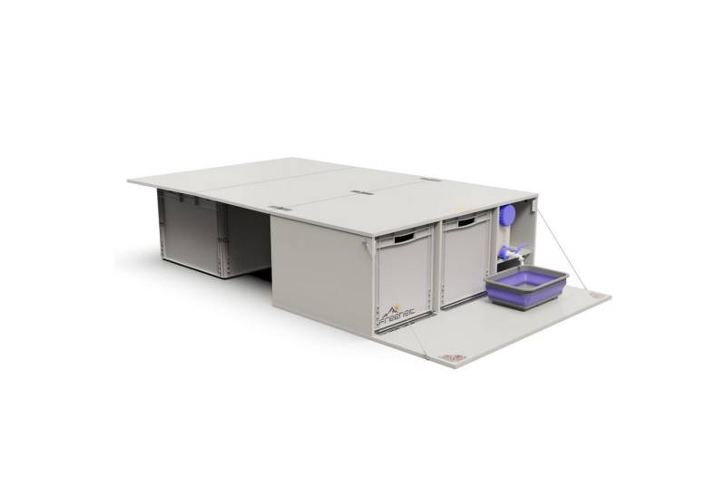 freeheit Schrankmodule (Van Kombi Heckküche Campingbox Küchenmodul Schlafsystem mit Euroboxen) Minivan Hochdachkombi Mikrocamper Küchenblock Freeheit Flexicamp 1010 von freeheit