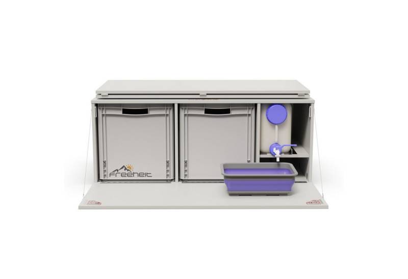 freeheit Schrankmodule (Van Kombi Heckküche Campingbox Küchenmodul Schlafsystem mit Euroboxen) Minivan Hochdachkombi Mikrocamper Küchenblock Freeheit Flexicamp 1010 von freeheit