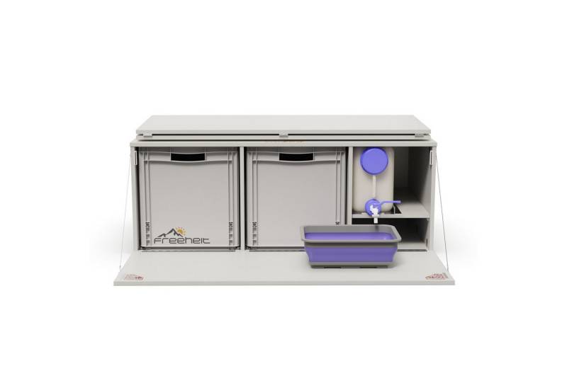 freeheit Schrankmodule (Van Kombi Heckküche Campingbox Küchenmodul Schlafsystem mit Euroboxen) Minivan Hochdachkombi Mikrocamper Küchenblock Freeheit Flexicamp 1010 von freeheit