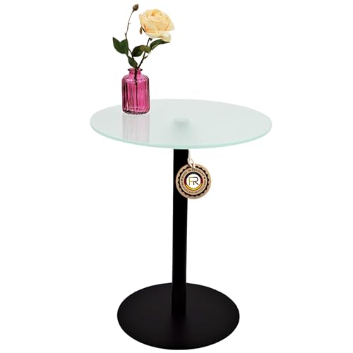 Beistelltisch, Couchtisch, Blumentisch, Josefa, Gestell in Schwarz matt, Milchglas, Verschiedene Größen (Ø50 x Höhe 70cm) von freeroom24