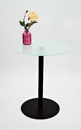 Beistelltisch, Couchtisch, Blumentisch, Josefa, Gestell in Schwarz matt, Milchglas, Verschiedene Größen (Ø30 x Höhe 70cm) von freeroom24