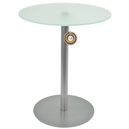 Beistelltisch, Couchtisch, Blumentisch, Josefa, Gestell in Silber Brillant, Milchglas, Verschiedene Größen (Ø50 x Höhe 80cm) von freeroom24