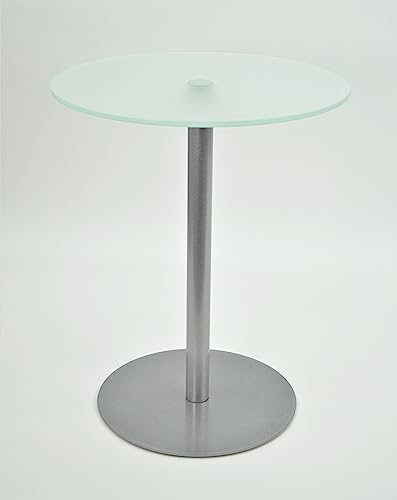 Beistelltisch, Couchtisch, Blumentisch, Josefa, Gestell in Silber Brillant, Milchglas, Verschiedene Größen (Ø50 x Höhe 50cm) von freeroom24