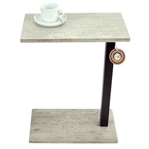 freeroom24 Beistelltisch, Laptoptisch Rebus in Betonoptik, Metall in Schwarz, 45 x 25cm, Verschiedene Höhen (45 x 25 x Höhe 80cm) von freeroom24