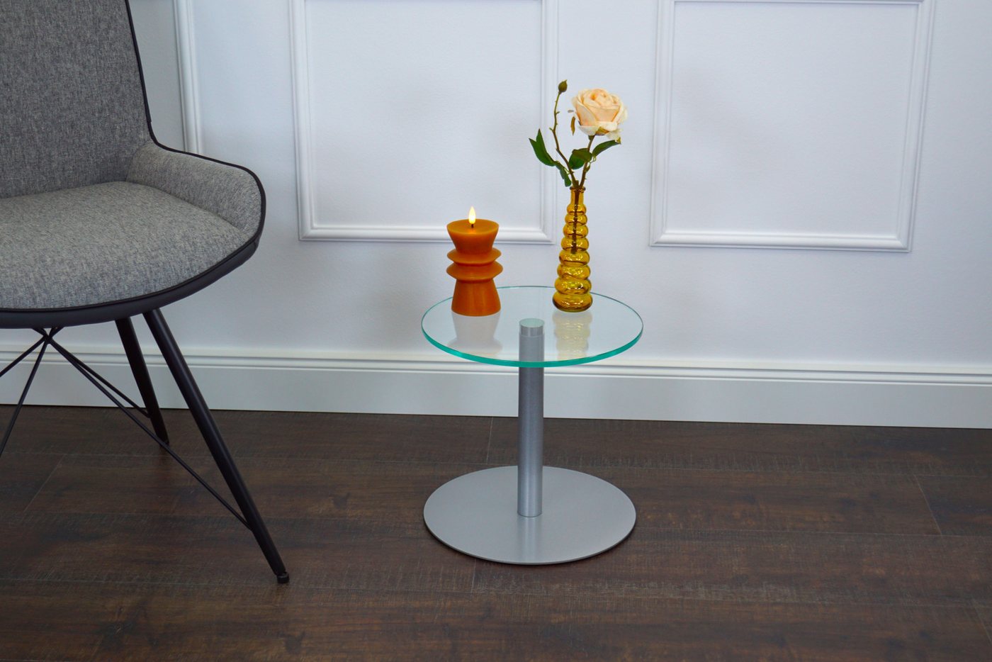freeroom24 Beistelltisch Johanna Ø30cm (inkl. Montagewerkzeug), Lieferbare Höhen 30cm, 40cm, 50cm, 60cm, 70cm, 80cm von freeroom24