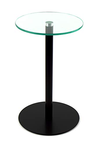 freeroom24 Blumensäule/Beistelltisch/Glastisch/Tisch/rund/Ø 30cm x H. 50cm / Schwarz matt von freeroom24