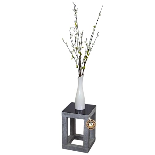 freeroom24, Beistelltisch, Wohnzimmertisch, Couchtisch, Coffee Table, Kleiner Kaffeetisch, Blumenhocker, Blumensäule, Cube, Betonoptik, Glas schwarz, 20 x 20 x 30cm, Made in Germany freeroom24, Beistelltisch, Wohnzimmertisch, Couchtisch, Coffee Table, Kleiner Kaffeetisch, Blumenhocker, Blumensäule, Cube, Betonoptik, Glas schwarz, 20 x 20 x 30cm, Made in Germany von freeroom24