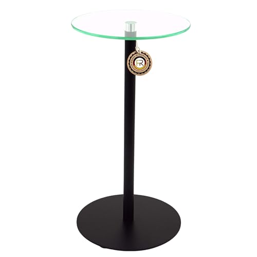 freeroom24 Designer Beistelltisch Glas Schwarz Matt 20x20x40cm - Wohnzimmertisch - Stabiler Couchtisch - praktischer Coffee Table rund - Kleiner Kaffeetisch - Glastisch - Sofatisch - Made in Germany von freeroom24