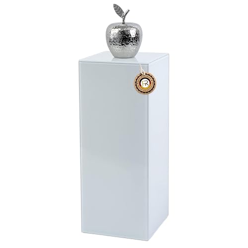freeroom24 Designer Blumensäule Glas Weiß 30x30x90 cm - Wohnzimmer Säule modern - stabiles Blumen Podest - praktische Dekosäule rechteckig - Blumenständer groß - Blumenhocker - Made in Germany von freeroom24