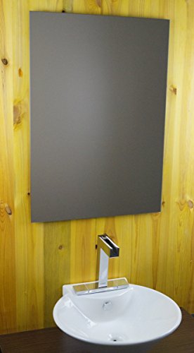 freeroom24 großer Badezimmerspiegel 50 x 60 cm - viereckiger Badspiegel mit modernem Design - dekorativer Wandspiegel für Badezimmer und Wohnbereich - Spiegel ohne Rahmen - Spiegel für WC, Bad & Flur von freeroom24
