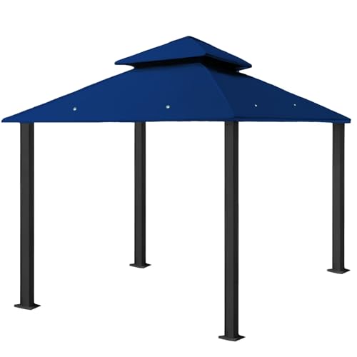 freigarten.de Ersatzdach für Pavillon 3x3 Meter Sand Antik Pavillon Wasserdicht Material: Panama PCV Soft 370g/m² extra stark Modell 6 (Marineblau) von freigarten.de