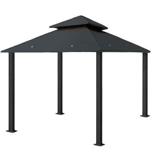 freigarten.de Ersatzdach für Pavillon 3x3 Meter Sand Antik Pavillon Wasserdicht Material: Panama PCV Soft 370g/m² extra stark Modell 6 (Anthrazit) von freigarten.de