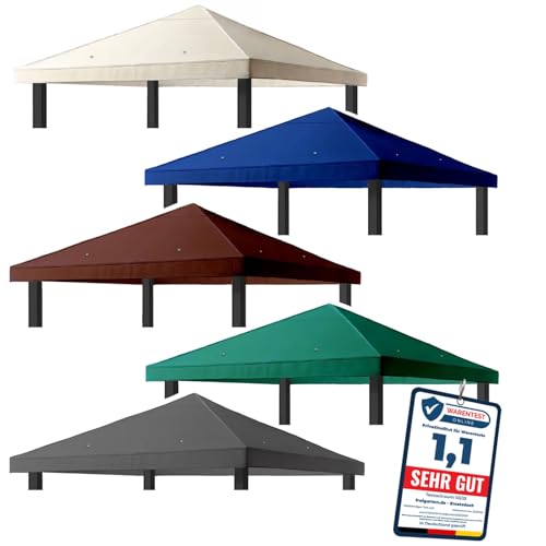 freigarten.de Modell 2 Ersatzdach für Gartenpavillon, 3 x 3 m, wasserdicht, Material Panama, aus weichem PCV, 370 g/m², sehr robust von freigarten.de
