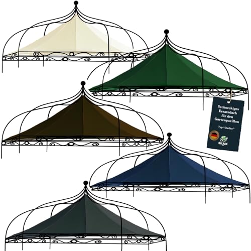 freigarten.de Ersatzdach für Pavillon Modena 6-eck 320cm Wasserdicht Material: Panama PCV Soft 370g/m² extra stark Modell 8 (Braun) von freigarten.de