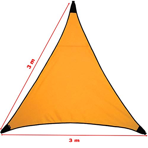 freigarten.de Sonnensegel Wasserdicht Sonnenschutz Garten mit befestigungen Leinen 100% Schutz vor UV-Strahlungen (3m x 3m, Gelb) von freigarten.de