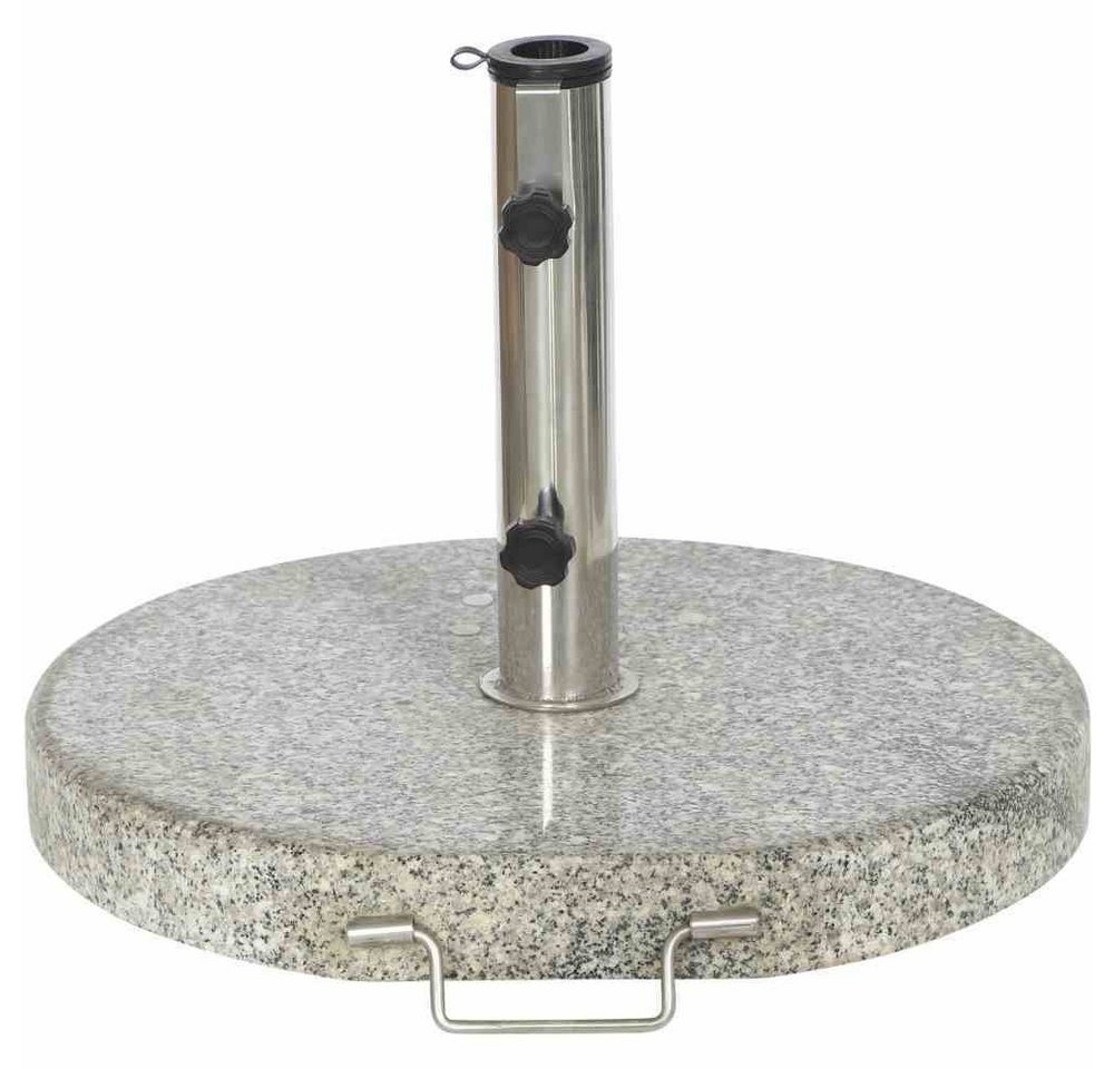 Schirmständer-Platte Granit, Gartentrends, in grau, Granit/Edelstahl - 50x5,5x50x50 (BxHxTxD) von Gartentrends