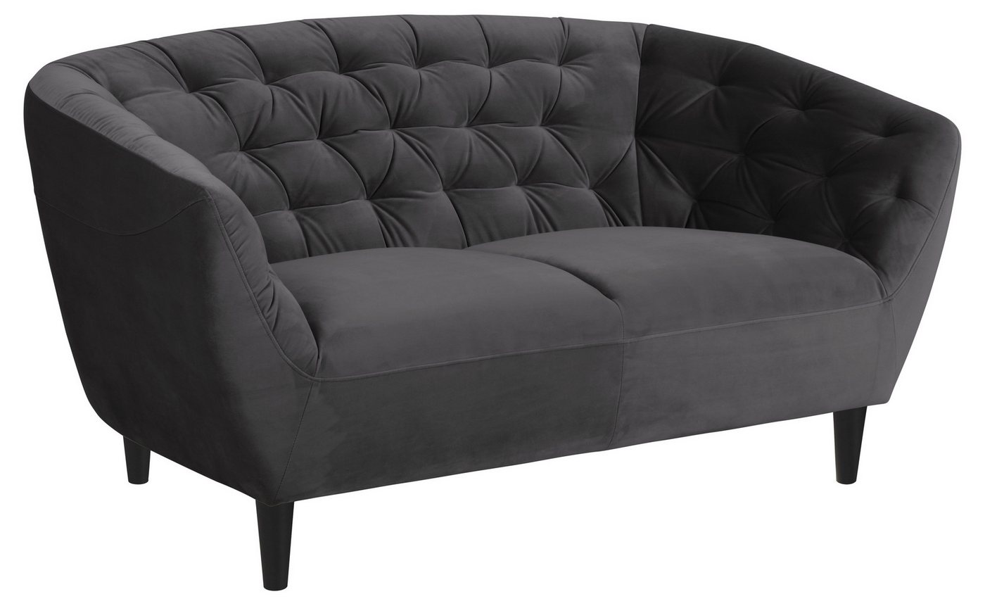 freiraum 2-Sitzer Ria, in Grau, Stoff, Rubberwood - 150x78x84cm (BxHxT) von freiraum